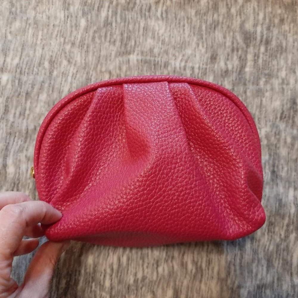 Small magenta Bare Minerals makeup bag